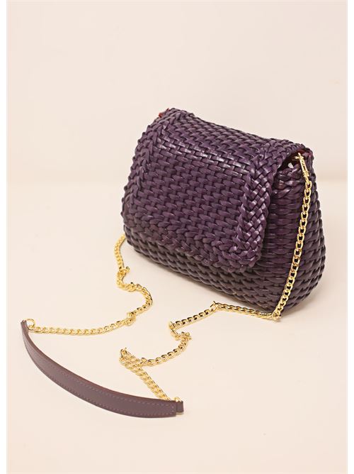 borsa in pelle intrecciata viola Laboratorio Capri | 602PURPLE